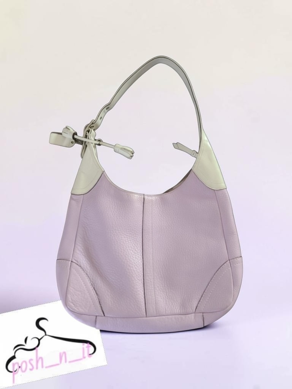 Coach Lavender and Cream Hobo Shoulder Bag